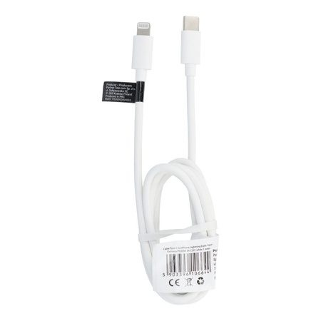 Kabel Typ C do iPhone Lightning 8-pin Power Delivery PD20W 3A C291 biały 1 metr