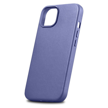 iCarer Case Leather genuine leather case cover for iPhone 14 Plus light purple (MagSafe compatible)