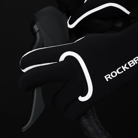 Rockbros Vollwasserdichte Fahrradhandschuhe, Größe: L/XL - Schwarz