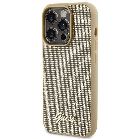 Guess Disco Metal Script case for iPhone 15 Pro - gold