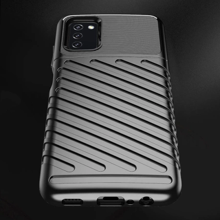 Thunder Case Flexible Tough Rugged Cover TPU Case for Samsung Galaxy A03s black