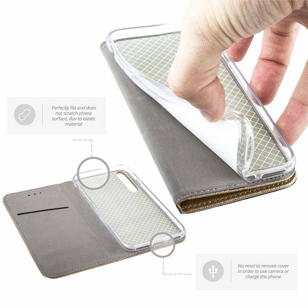 Etui portfel Flip Magnet SAMSUNG GALAXY A20E złote