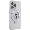 Original Case IPHONE 13 PRO Karl Lagerfeld Hardcase Ring Stand Karl&Choupettte MagSafe (KLHMP13XHMRSKCH) white