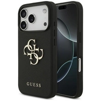Guess Grained Big 4G &amp; Classic Logo Hülle für iPhone 17 Pro - Schwarz