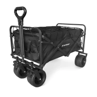 Wozinsky WZP-100 beach, tourist, garden cart, durable, wide wheels, up to 100 kg - black