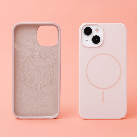 Nakładka Silicone Thin Mag do iPhone 16 6,1" jasnoróżowa