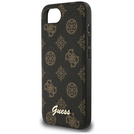 Guess Peony Script Logo MagSafe iPhone 16e Hülle Schwarz
