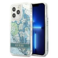 Guess GUHCP13LLFLSN iPhone 13 Pro / 13 6.1 "grün / grünes Hardcase Flower Liquid Glitter