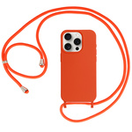 Strap Silicone Case do Iphone 15 Pro wzór 1 pomarańczowy