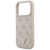 Etui Guess Leather 4G Triangle Strass MagSafe na iPhone 17 Pro - różowe