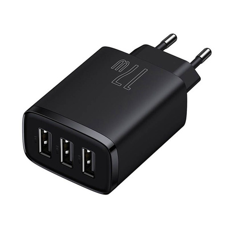 Baseus Compact charger 3x USB 17W black (CCXJ020101)