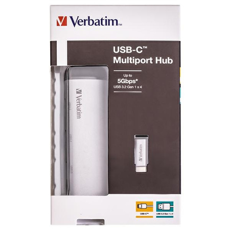 Verbatim Adapter Hub USB-C - 4xUSB-A 3.2 aluminium/aluminum 49147