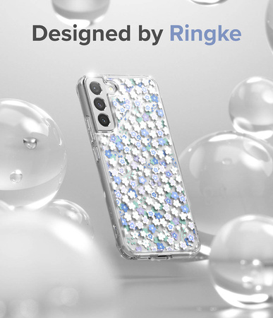 Ringke Fusion Design Armoured Case Cover mit Gelrahmen für Samsung Galaxy S22+ (S22 Plus) transparent (Floral) (F593R31)