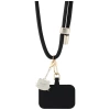 Uniwersalna smycz do telefonu Hello Kitty Patch & Kitty Head Charm - czarna