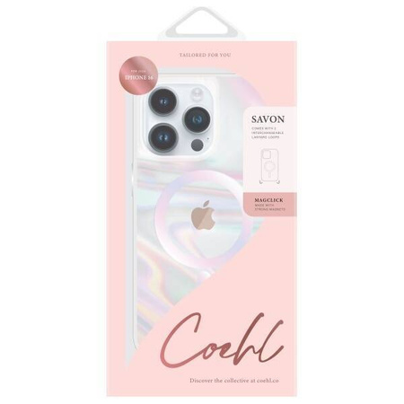 Etui IPHONE 16 UNIQ Coehl Savon Magnetic Charging Bubble Prism transparentne