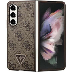 Guess nakładka do Samsung Z Fold5 GUHCZFD5P4TDPW czarna Leather 4G Triangle Strass