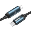BWOO kabel USB-C - Lightning 1m 27W z wyświetlaczem led pleciony czarny