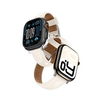 Skórzany pasek AMAZINGTHING Class Band do Apple Watch 45 / 46 / 49 mm - jasnobeżowy