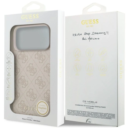 Etui Guess 4G Charms Collection MagSafe na iPhone 17 Pro Max - różowe