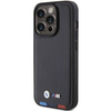 Etui BMW Leather Stamp Tricolor do iPhone 15 Pro - czarne