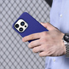 iCarer Litchi Premium Leather Case skórzane etui iPhone 14 Pro magnetyczne z MagSafe ciemnoniebieski (WMI14220710-DB)