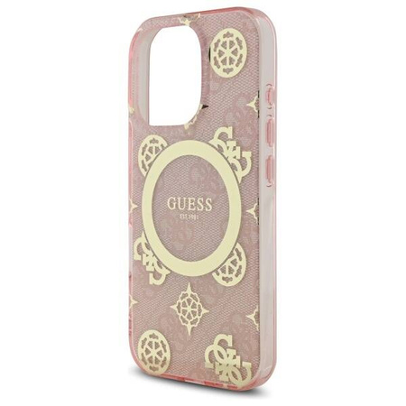 Original Case IPHONE 16 PRO Guess Hardcase IML Peony On 4G Background MagSafe (GUHMP16LH4PYEEP) pink
