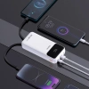 Dudao K15Pro Powerbank 20000 mAh 22,5 W PD USB-C / USB-A / integrierte Lightning und USB-C-Kabel – Weiß