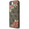 Etui Guess 4G Flowers Print MagSafe na iPhone 16e - brązowe