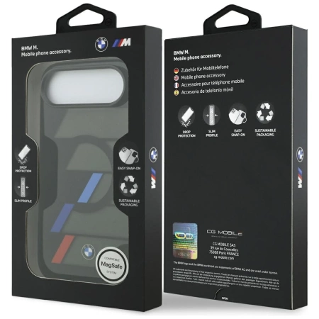 BMW M IML Metallknöpfe, dreifarbige Linien, MagSafe-Hülle für iPhone Air – Schwarz