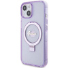 Guess Ring Stand Script Glitter MagSafe case for iPhone 15 Plus / 14 Plus - purple