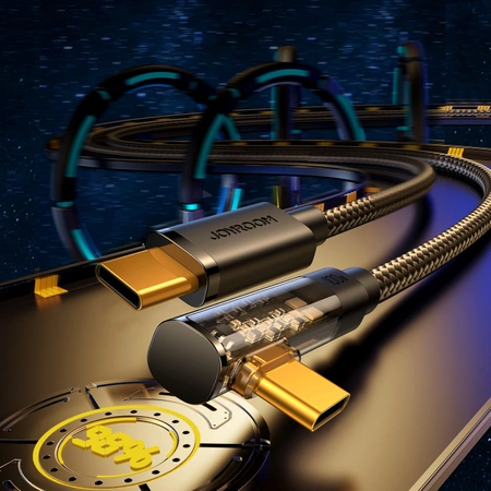 Joyroom USB C Kabel gewinkelt - USB C für schnelles Aufladen und Datenübertragung 100W 1,2 m schwarz (S-CC100A6)