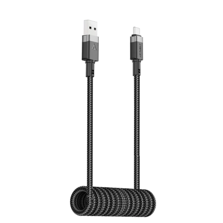 Acefast C14-04 USB-A - USB-C Kabel Feder 480Mb/s 3A 1,2m - Schwarz