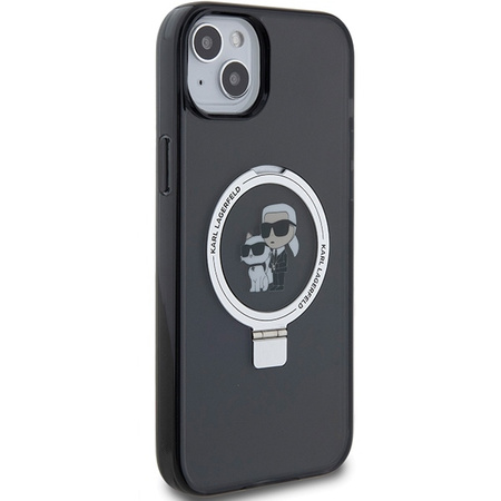 Karl Lagerfeld KLHMP15MHMRSKCK iPhone 15 Plus 6,7&quot; schwarz/schwarz Hardcase Ringständer Karl&amp;Choupette MagSafe