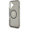 Original Handyhülle IPHONE 16 Guess IML Metal Mountain Logo MagSafe schwarz