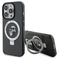 Karl Lagerfeld KLHMP15LHMRSKCK iPhone 15 Pro 6,1" schwarz/schwarz Hardcase Ringständer Karl&amp;Choupette MagSafe