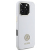 Oryginalne Etui IPHONE 16 PRO MAX Guess Hardcase Silicone Logo Strass 4G (GUHCP16XM4DGPH) białe