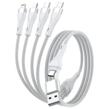 Kabel USB-C/USB-A 4smarts 4w1 1.2m biały