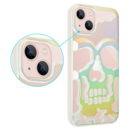 ETUI SKULL IPHONE 13 HOLO WHITE / BIAŁY
