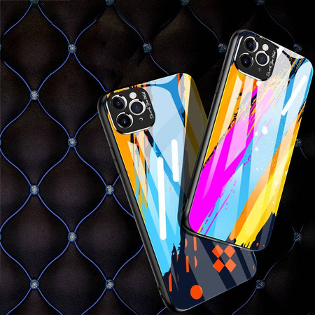 Color Glass Case etui pokrowiec nakładka ze szkła hartowanego z osłoną na aparat iPhone 11 Pro Max pattern 1