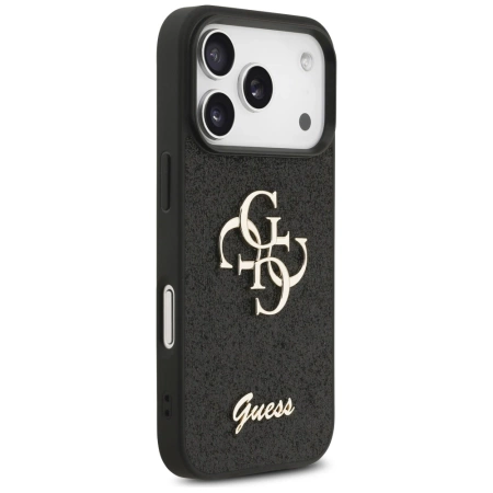 Guess Fixed Glitter Big 4G Hülle für iPhone 17 Pro - Schwarz
