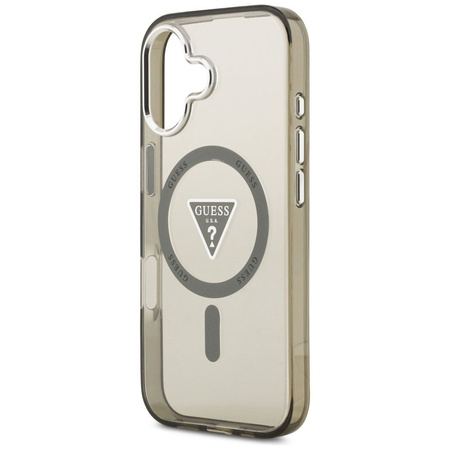 Guess Nakładka Magsafe IML Gradient Case With Print Triangle Logo & Silver Metal Camera Buttons Do iPhone 17 Khaki