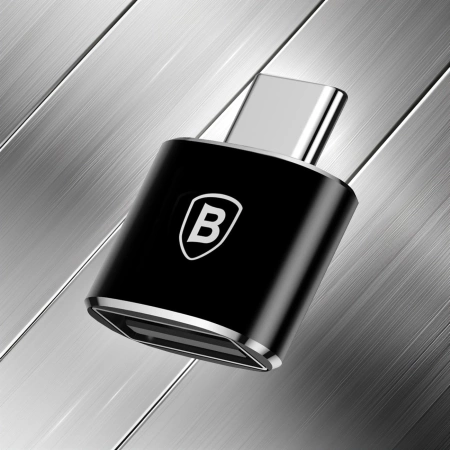 Baseus adapter przejściówka ze złącza USB na USB Type-C OTG czarny (CATOTG-01)