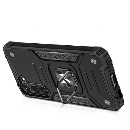 Wozinsky Ring Armor Hülle für Samsung Galaxy S23+ gepanzerte Hülle magnetischer Haltering schwarz