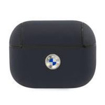 BMW BMAPSSLNA AirPods Pro cover granatowy/navy Geniune Leather Silver Logo