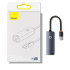 Externer USB-A-Netzwerkadapter der Baseus Lite-Serie – RJ-45 1 Gbit/s (1000 Mbit/s) grau (WKQX000113)