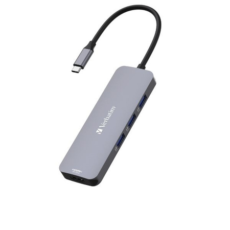 Verbatim Adapter Hub USB-C - 2xHDMI/ 3xUSB-A/SD/microSD/USB-C aluminium/aluminum 32151