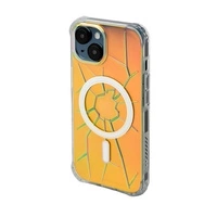 MagSafe Kingxbar PQY Crack Series silicone case for iPhone 15 - holographic