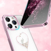 Kingxbar Wish Series case for iPhone 14 Plus decorated with pink crystals
