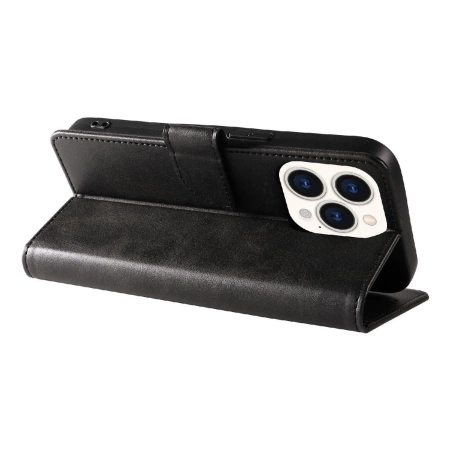 Leather Book Case for iPhone 16 Pro - black