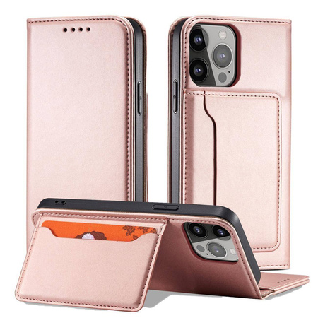 Magnetkarten-Etui für Samsung Galaxy S23+ Flip-Cover Geldbörsenständer pink